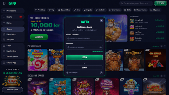 swiper casino Gameplay